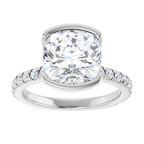 Half-Bezel Engagement Ring Image 3 Brynn Marr Jewelers Jacksonville, NC