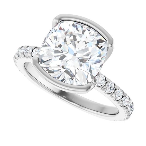 Half-Bezel Engagement Ring Image 5 Brynn Marr Jewelers Jacksonville, NC