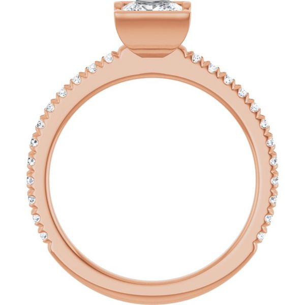 Half-Bezel Engagement Ring Image 2 Designer Jewelers Westborough, MA
