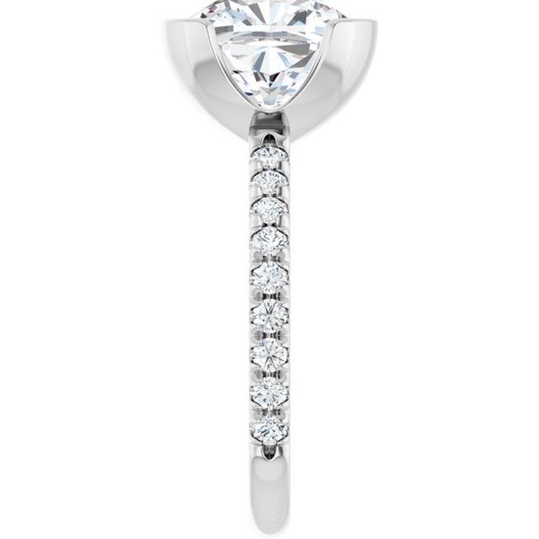 Half-Bezel Engagement Ring Image 4 Designer Jewelers Westborough, MA