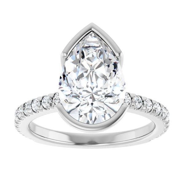 Half-Bezel Engagement Ring Image 3 Brynn Marr Jewelers Jacksonville, NC
