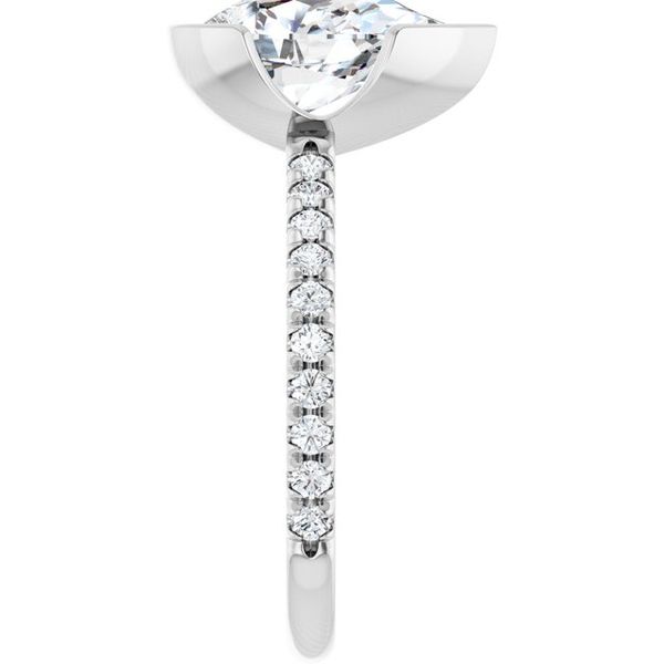 Half-Bezel Engagement Ring Image 4 Brynn Marr Jewelers Jacksonville, NC