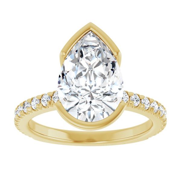 Half-Bezel Engagement Ring Image 3 Heartland Gold Wauchula, FL