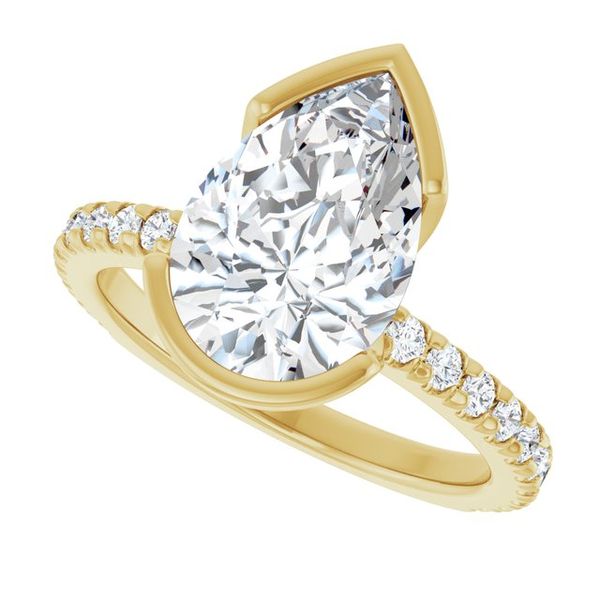 Half-Bezel Engagement Ring Image 5 Heartland Gold Wauchula, FL