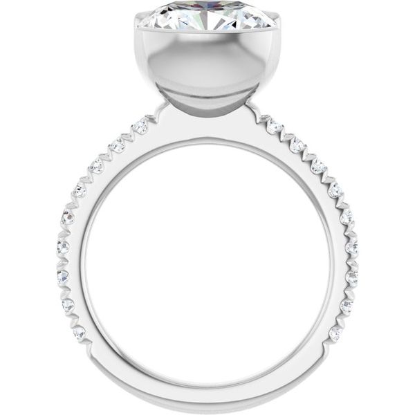 Half-Bezel Engagement Ring Image 2 The Diamond Ring Co San Jose, CA