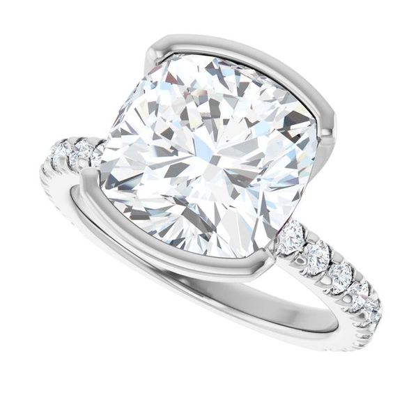 Half-Bezel Engagement Ring Image 5 The Diamond Ring Co San Jose, CA
