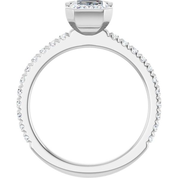 Half-Bezel Engagement Ring Image 2 Austin's Fine Diamonds & Jewelry Lyndhurst, NJ