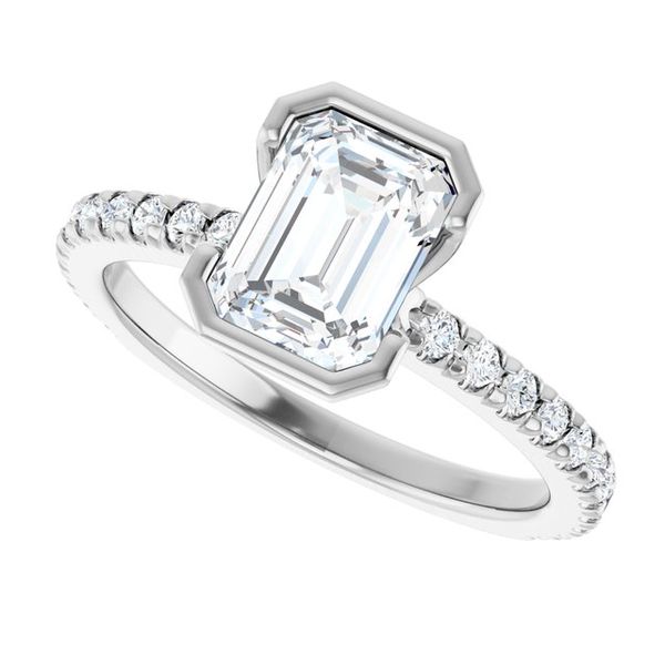 Half-Bezel Engagement Ring Image 5 Austin's Fine Diamonds & Jewelry Lyndhurst, NJ