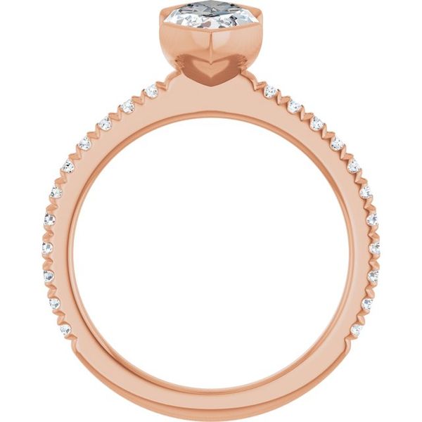 Half-Bezel Engagement Ring Image 2 The Diamond Ring Co San Jose, CA
