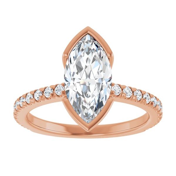 Half-Bezel Engagement Ring Image 3 The Diamond Ring Co San Jose, CA