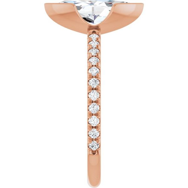 Half-Bezel Engagement Ring Image 4 The Diamond Ring Co San Jose, CA