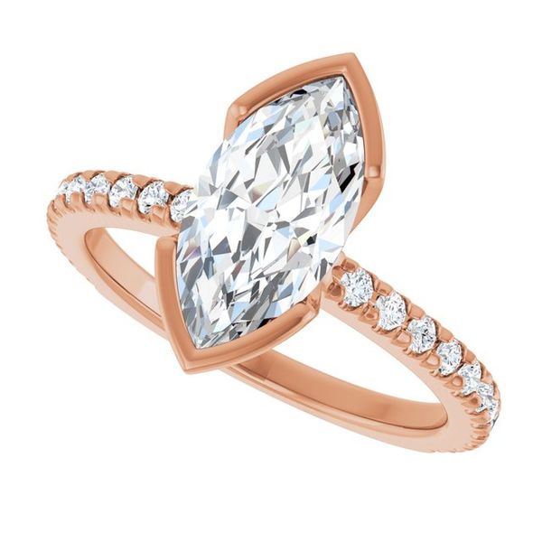 Half-Bezel Engagement Ring Image 5 The Diamond Ring Co San Jose, CA