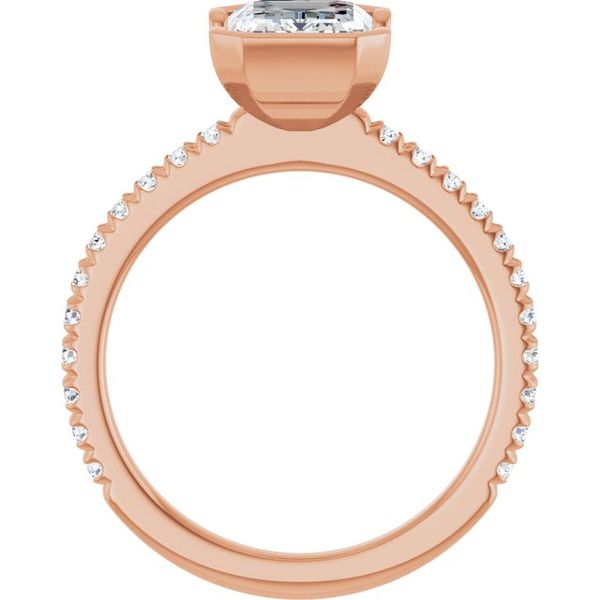 Half-Bezel Engagement Ring Image 2 Designer Jewelers Westborough, MA