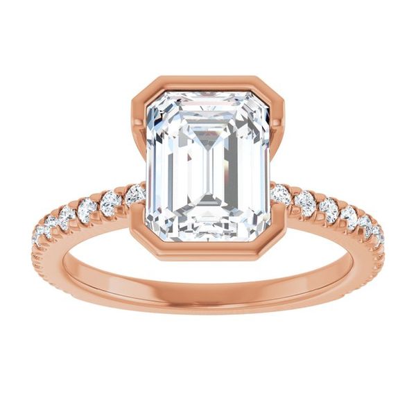 Half-Bezel Engagement Ring Image 3 The Diamond Ring Co San Jose, CA