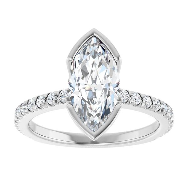 Half-Bezel Engagement Ring Image 3 Heartland Gold Wauchula, FL