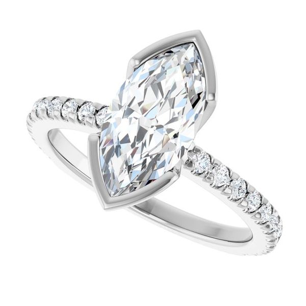 Half-Bezel Engagement Ring Image 5 Heartland Gold Wauchula, FL