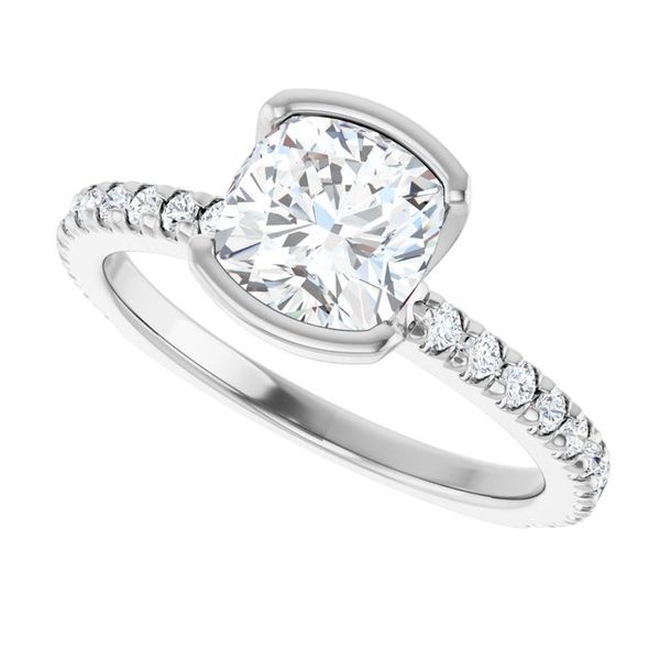 Half-Bezel Engagement Ring Image 5 Adler's Diamonds Saint Louis, MO