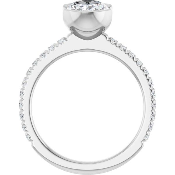 Half-Bezel Engagement Ring Image 2 The Diamond Ring Co San Jose, CA