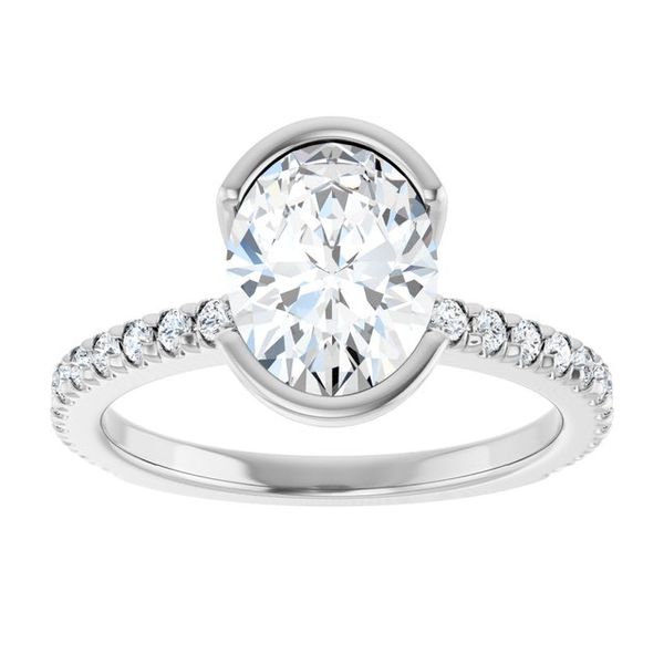 Half-Bezel Engagement Ring Image 3 The Diamond Ring Co San Jose, CA