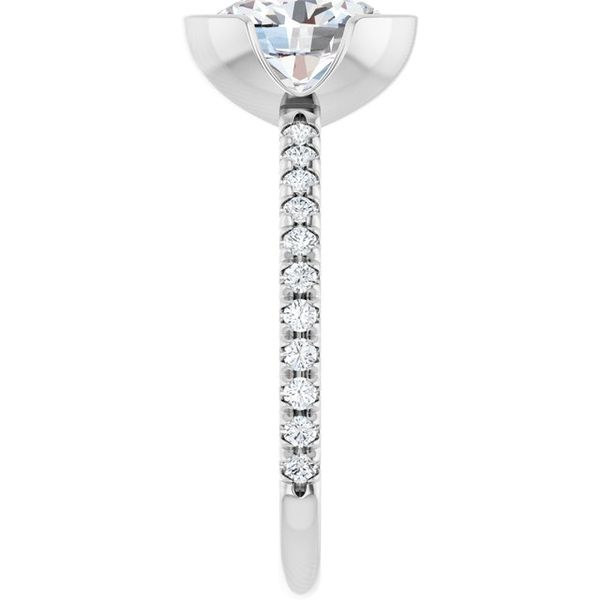 Half-Bezel Engagement Ring Image 4 The Diamond Ring Co San Jose, CA