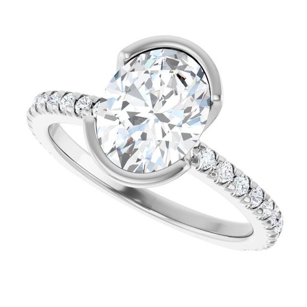 Half-Bezel Engagement Ring Image 5 The Diamond Ring Co San Jose, CA