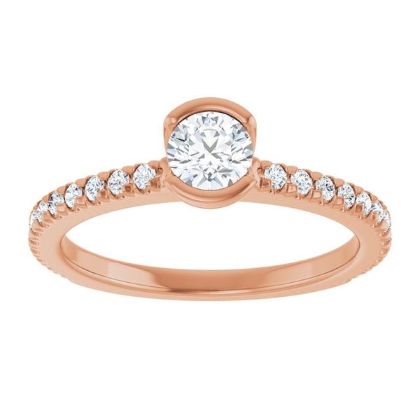 Half-Bezel Engagement Ring Image 3 The Diamond Ring Co San Jose, CA