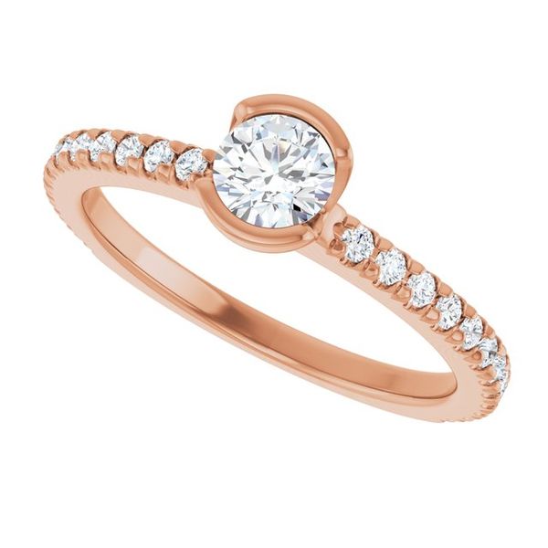 Half-Bezel Engagement Ring Image 5 The Diamond Ring Co San Jose, CA