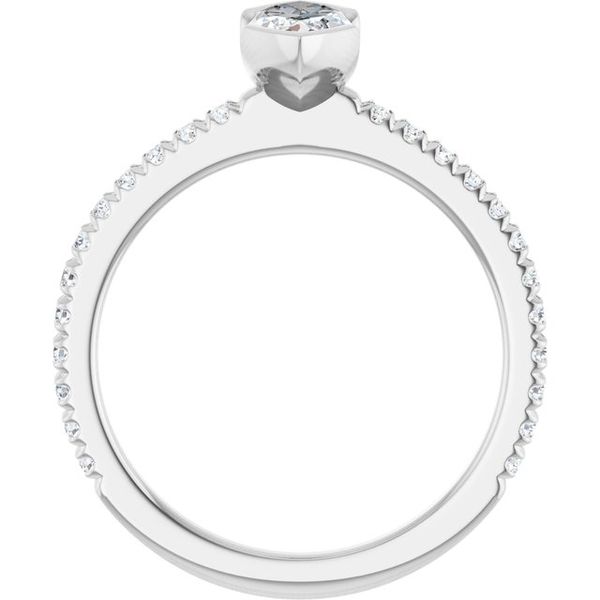 Half-Bezel Engagement Ring Image 2 Austin's Fine Diamonds & Jewelry Lyndhurst, NJ