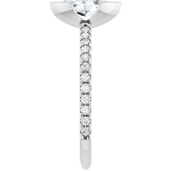 Half-Bezel Engagement Ring Image 4 Austin's Fine Diamonds & Jewelry Lyndhurst, NJ