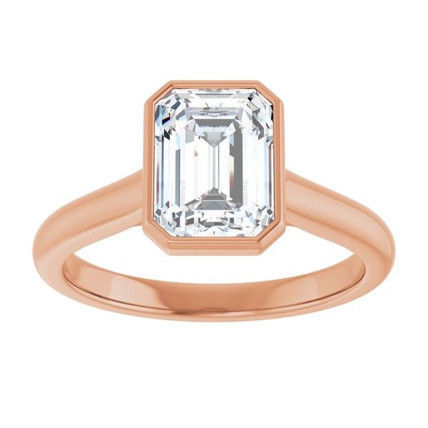 Bezel-Set Accented Engagement Ring Image 3 Adler's Diamonds Saint Louis, MO