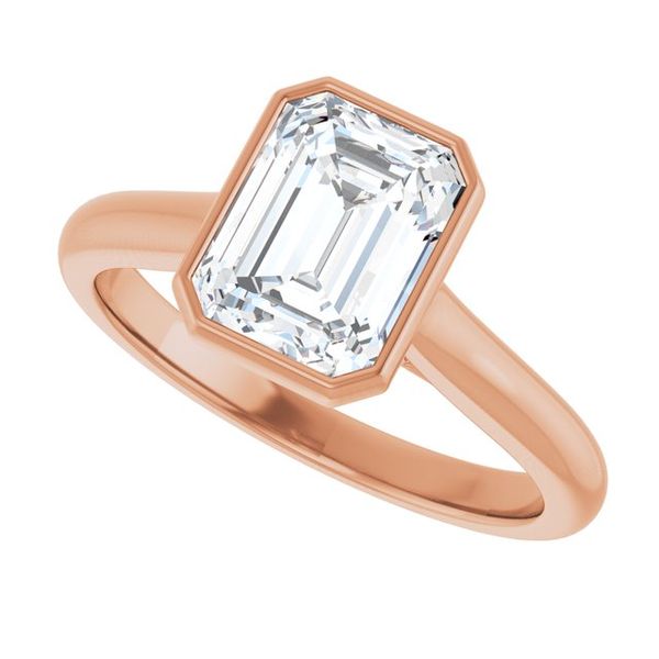 Bezel-Set Accented Engagement Ring Image 5 Adler's Diamonds Saint Louis, MO