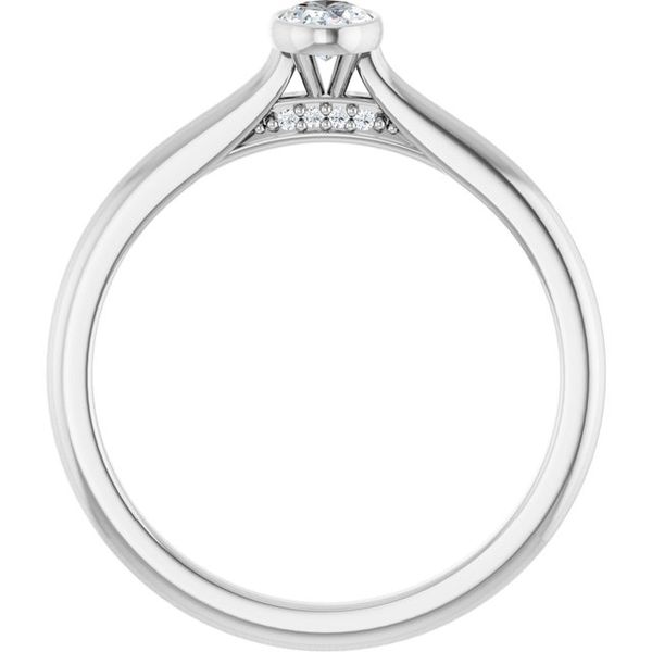 Bezel-Set Accented Engagement Ring Image 2 Berilian Jewelers Folsom, CA