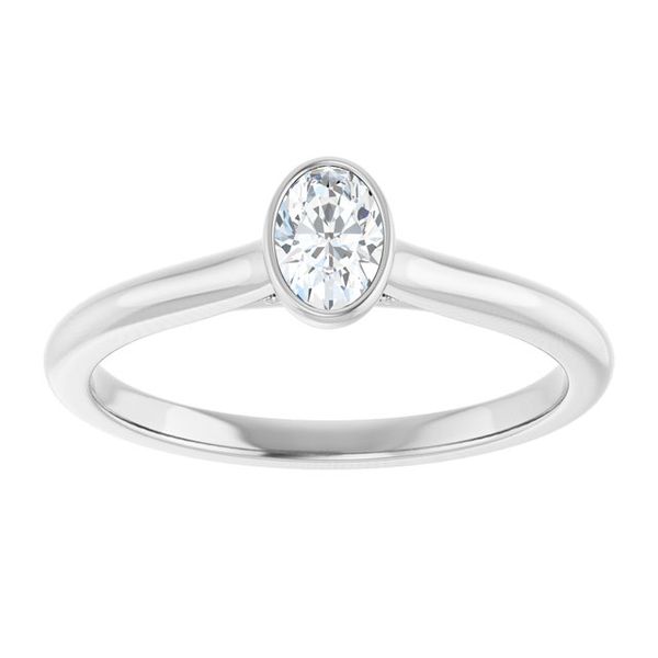 Bezel-Set Accented Engagement Ring Image 3 Berilian Jewelers Folsom, CA