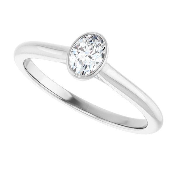 Bezel-Set Accented Engagement Ring Image 5 Berilian Jewelers Folsom, CA