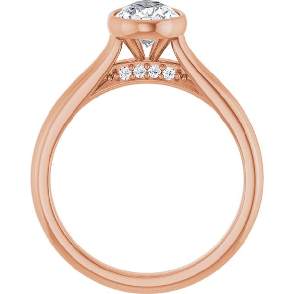 Bezel-Set Accented Engagement Ring Image 2 Adler's Diamonds Saint Louis, MO