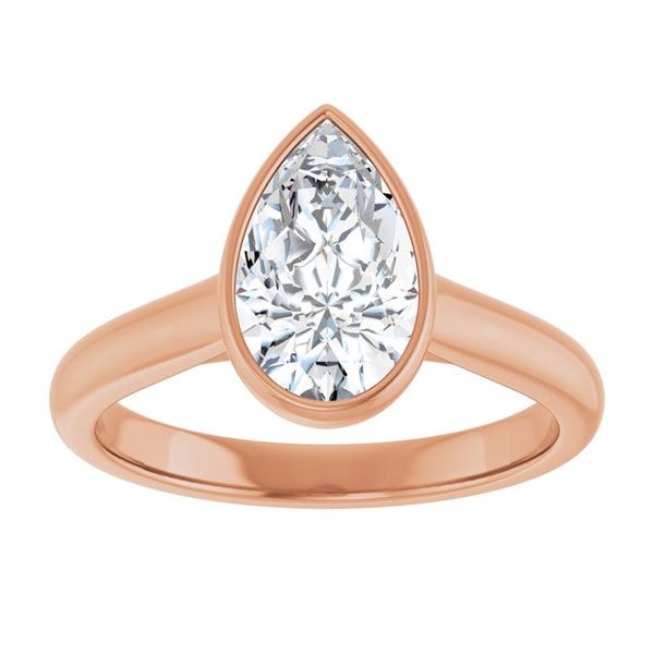 Bezel-Set Accented Engagement Ring Image 3 Adler's Diamonds Saint Louis, MO