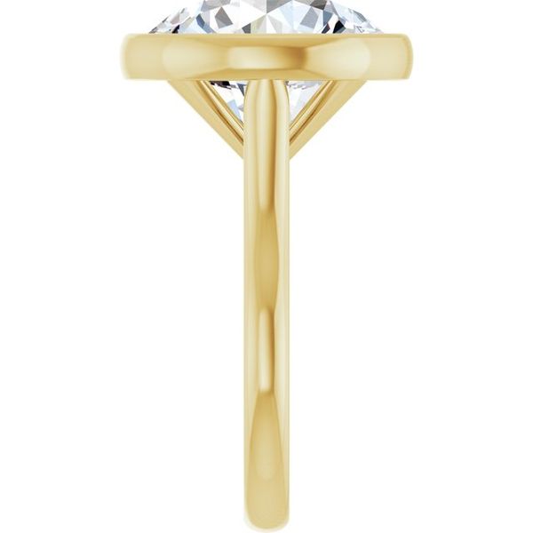 Bezel-Set Accented Engagement Ring Image 4 Designer Jewelers Westborough, MA