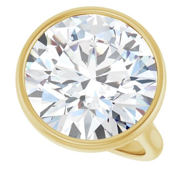 Bezel-Set Accented Engagement Ring Image 5 Designer Jewelers Westborough, MA