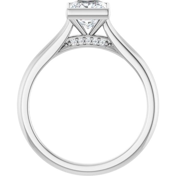 Bezel-Set Accented Engagement Ring Image 2 Brynn Marr Jewelers Jacksonville, NC