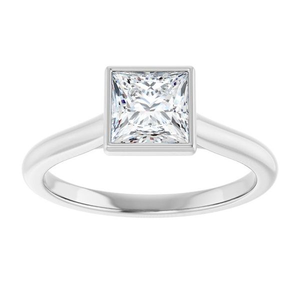 Bezel-Set Accented Engagement Ring Image 3 Brynn Marr Jewelers Jacksonville, NC