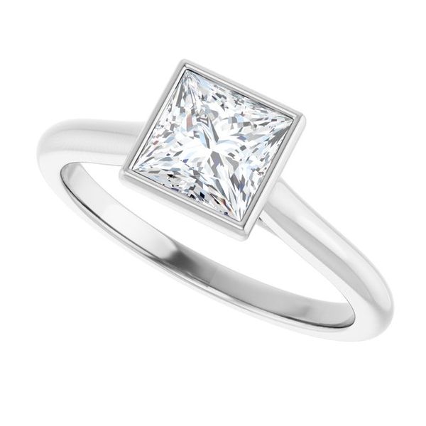 Bezel-Set Accented Engagement Ring Image 5 Brynn Marr Jewelers Jacksonville, NC
