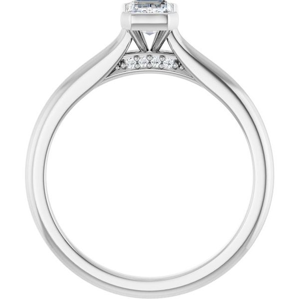 Bezel-Set Accented Engagement Ring Image 2 Berilian Jewelers Folsom, CA