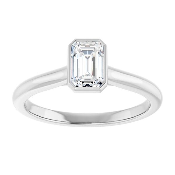 Bezel-Set Accented Engagement Ring Image 3 Berilian Jewelers Folsom, CA