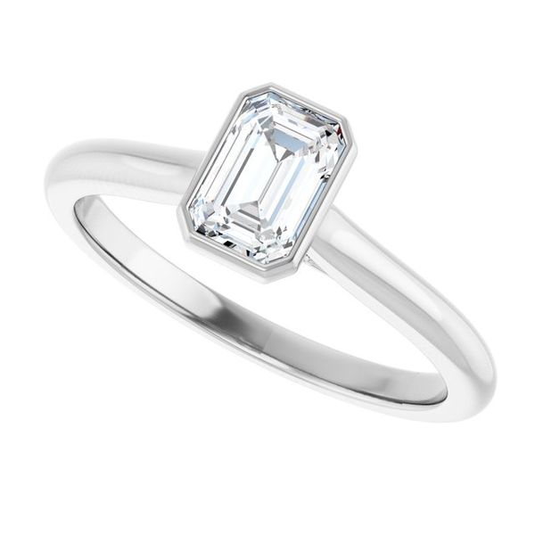 Bezel-Set Accented Engagement Ring Image 5 Berilian Jewelers Folsom, CA