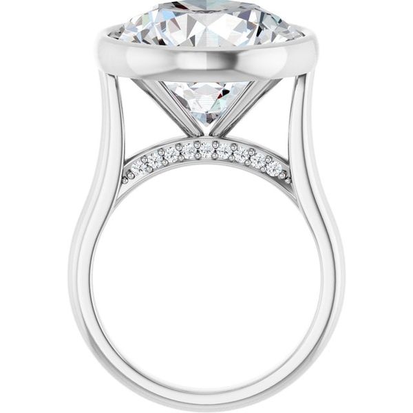 Bezel-Set Accented Engagement Ring Image 2 Adler's Diamonds Saint Louis, MO