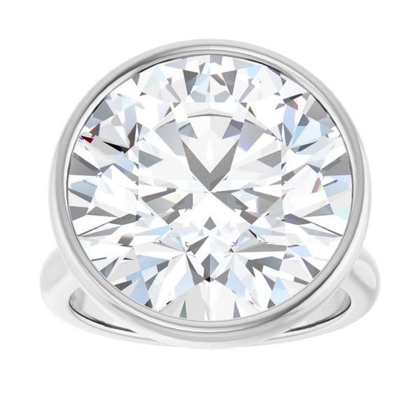 Bezel-Set Accented Engagement Ring Image 3 Adler's Diamonds Saint Louis, MO
