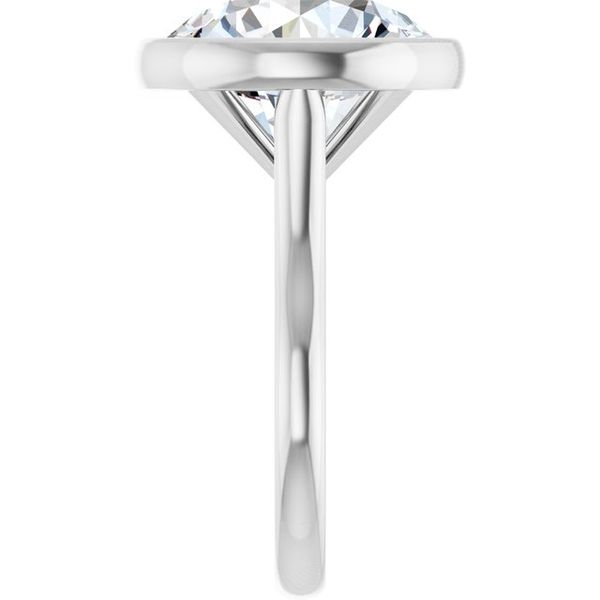 Bezel-Set Accented Engagement Ring Image 4 Adler's Diamonds Saint Louis, MO