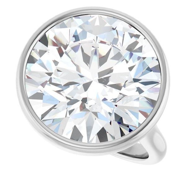 Bezel-Set Accented Engagement Ring Image 5 Adler's Diamonds Saint Louis, MO