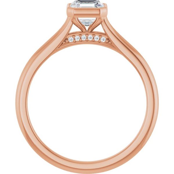 Bezel-Set Accented Engagement Ring Image 2 Berilian Jewelers Folsom, CA