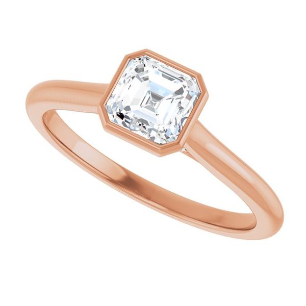 Bezel-Set Accented Engagement Ring Image 5 Berilian Jewelers Folsom, CA